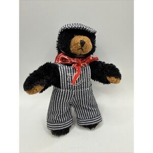 Unipak Black Bear Engineer With Red Bandana‎ Plush Collectable